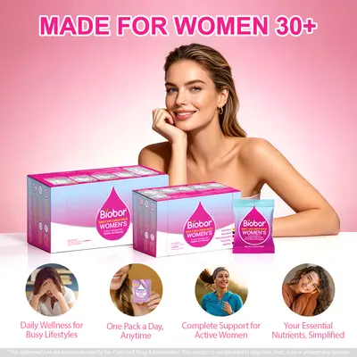 Biobor Women’s 5-in-1 Chewable Daily Nutrition Gummies Pack (30+ Women, 14-Day Supply) with Biotin, Collagen, Magnesium, Ashwagandha, Cranberry, Vitamin C, D3-K2 - Skin, Mood, Immune, Bone Support (Raspberry Flavor)