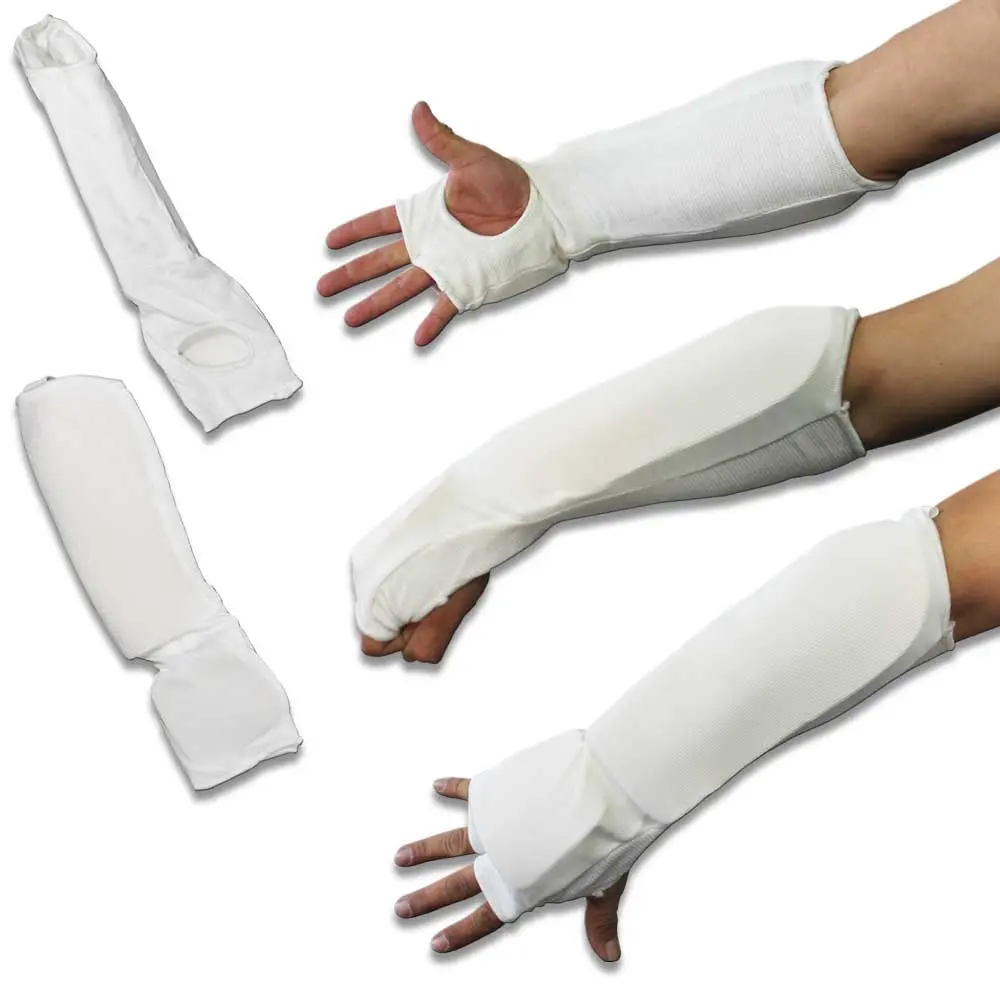 Martial Arts Sparring Gear for Adults, Solid Padded Forearm Guards with Full Arm and Hand Protection, Senior Size Hand Covering for Combat Sports Training, Coverage