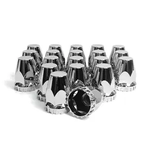33mm Lug Nut Covers Chrome Screw On Semi Truck Wheel Lug Nut Covers Pack of 20/40/60