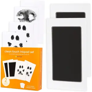 Paw Print Clean-Touch Ink Pad, Mess Free Inkless Pet Impression Kit, Safe for Cats and Dogs, Pawprint Keepsake, Pack of 2