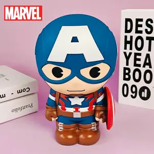 MARVEL Officially Licensed Captain America Cartoon Money Bank High-Quality PVC Coin Bank with Opening for Easy Storage Cute Anime Design Perfect for Christmas Birthday Gifts and Home Decor