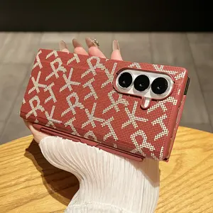 For Samsung Z Fold 7 Case with S Pen Slot & Stand Function Smart Flip Leather Protective Cover Stylish Letter Design Galaxy Z Fold6 Full-Coverage Shock-Absorbent Protective Case for Foldable Phone cover