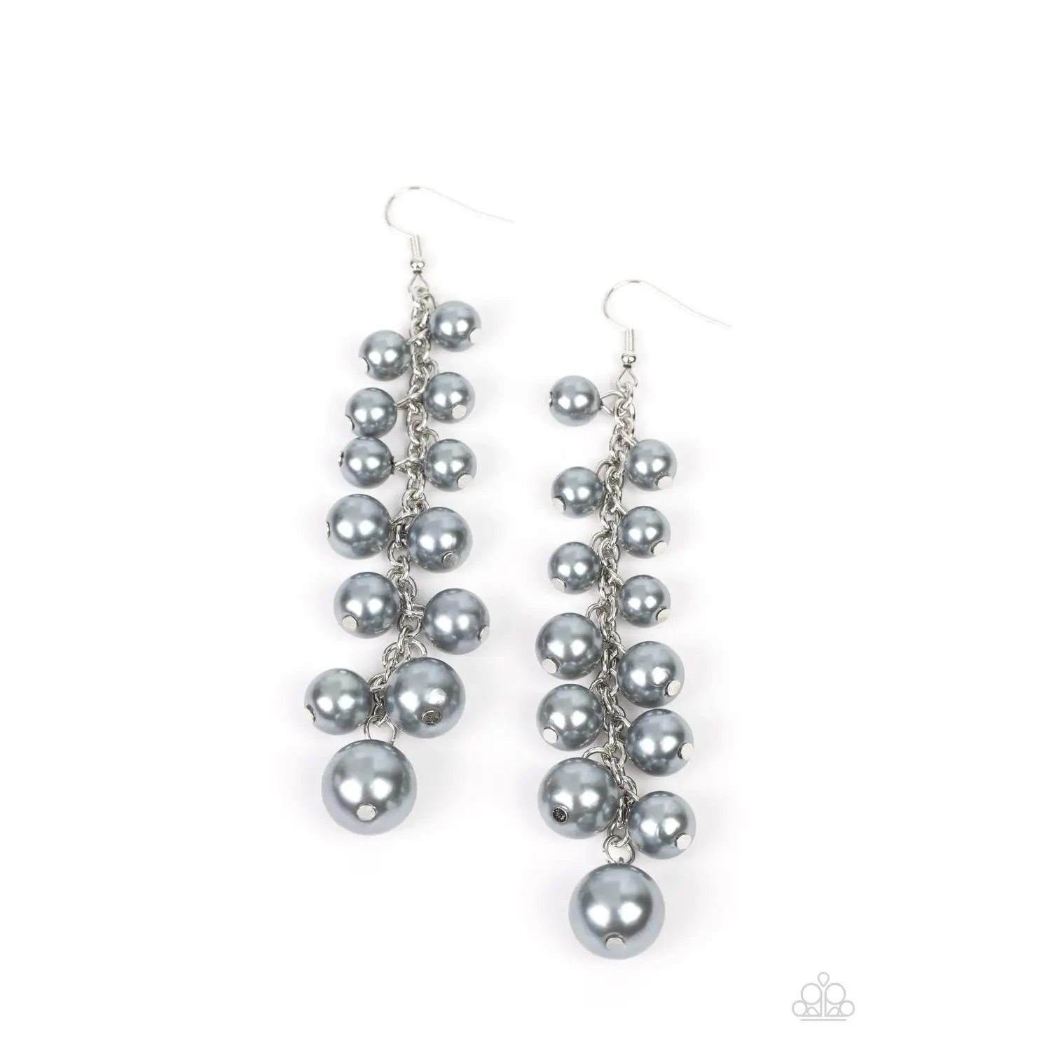 Atlantic Affair - Silver Pearl Drop Earrings - Paparazzi