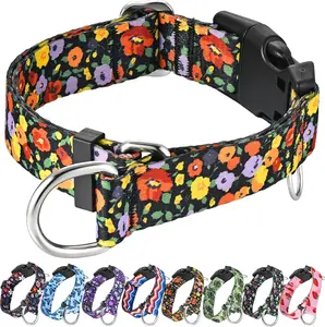 Martingale Collar for Dogs with Buckle Adjustable Nylon Limited Slip Training Dog Collars