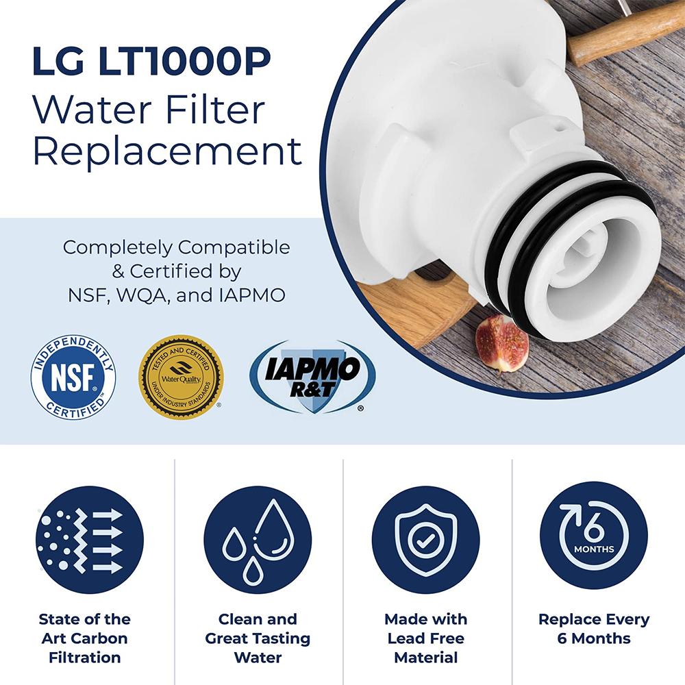 LT1000PC Refrigerator Water Filter Replacement for LG LT1000P, ADQ747935, MDJ64844601, Kenmore 46-9980
