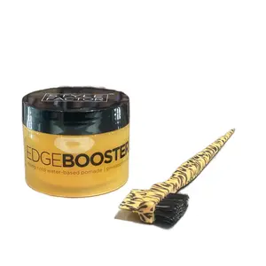 Bundle Edge Booster Style Factor Strong Hold Styling Gel,  3.38 oz Ounce (Pineapple Scent or Acacia) and Magic 3 in 1 Brush for smoothing edges Flawless Bundle