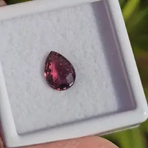 Deep Pink Rubellite Teardrop Tourmaline 1.25 Carats