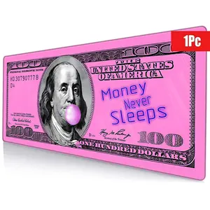 Money Never Sleeps Pattern Mouse Pad, Gaming Mouse Pad, Large Mouse Pad with Non-slip Rubber Base, Fashion Desk Keyboard Mouse Mat for Home Office