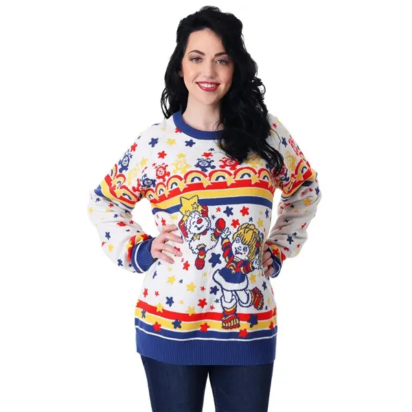 Adult Classic Rainbow Brite Ugly Christmas Sweater, Sleeves, Knit