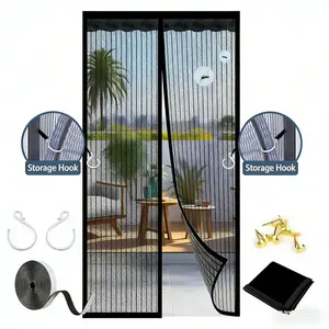 Magnetic Screen Door Self-Sealing Mesh Barrier Prevents Insects, Automatic Closure Reinforced Netting, Mosquito Proof Pet Friendly