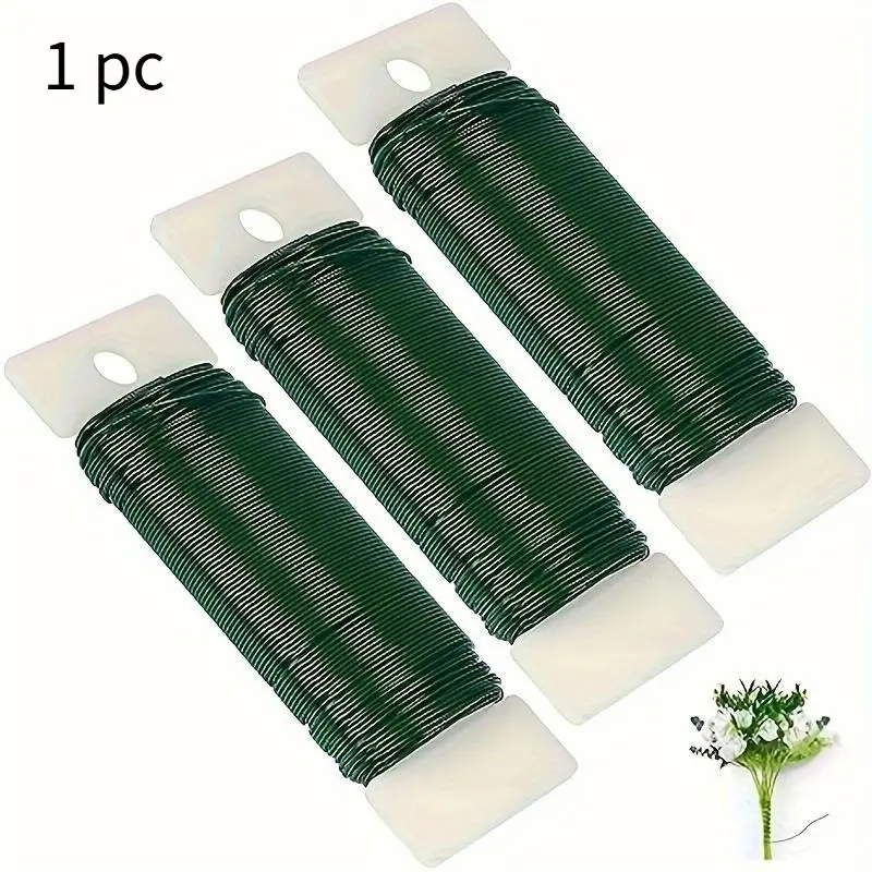 Green Floral Wire, Christmas Wire Wreath Wire 1377.95inch, No. 22 Flexible Paddle Wire Flower Shop Wire Green Wire Suitable For Crafts, Christmas Wreaths, Flower Wreaths, And Flower Arrangements, Greenery Garland