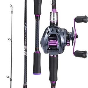 Sougayilang Baitcasting Fishing Combos, Carbon Fiber Composite 2 Piece Fishing Rods with Casting Reel, bass fishing combo fishing gift,Outdoor fishing