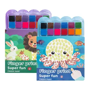 Leven 2-Pack Portable Finger Painting Books for Toddlers – Washable, Non-Toxic Ink Activity Set for Kids Ages 3-5, Preschool Craft Kit with Thick Pages, Perfect for Travel, Classroom & Home Fun