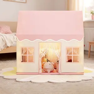 Girls' Exclusive Princess Foldable Playhouse Tent, Indoor-Outdoor Dual-Use, Portable Easy-Setup, Sturdy Reinforced Kids Play Tent, Portable Play Area