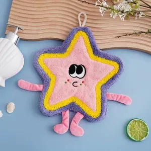 Star Style Towel, Hanging Absorbent Hand Towel, Modern Design, Comfortable Fabric, Portable, Suitable for Kitchen & Bathroom
