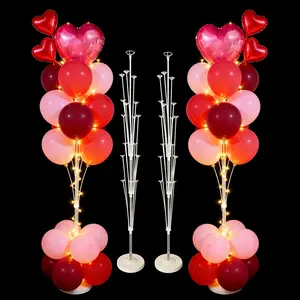 2 Pack Balloon Stand Kit with Lights for Floor, Balloon Tower with Stand, Balloon Pole for Wedding, BabyShower, Birthday Party or Bachelorette Party Decoration
