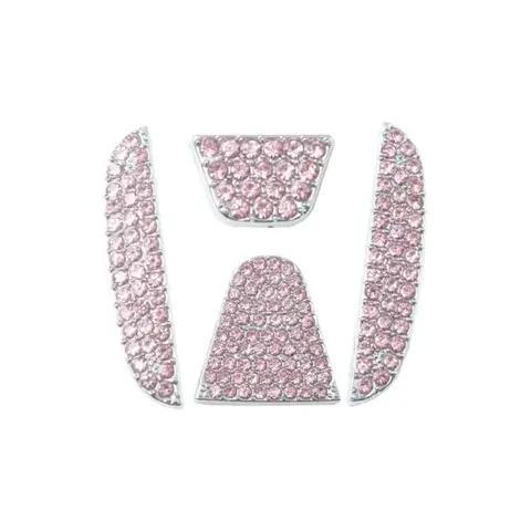 Bling Crystal Car Steering Wheel Center Emblem Sticker Decal Frame Overlay, Rhinestone Interior Accessory compatible with Honda Civic Accord CR-V HR-V Pilot