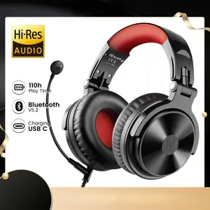 Pro-M Bluetooth 5.2 Wireless Gaming Headset with Detachable Microphone 110Hrs Playtime Game Headphones for PC/PS4