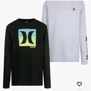 Hurley Thermal Long Sleeve Tshirt Pullover unisex Pack of 2. 1 Gray and 1 black.  Tops Casual Youth size 7/8