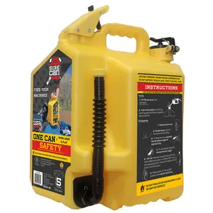 Surecan 5 Gallon Type-II Safety Can - with a Rotating Spout, Free Spill Design, Self-Venting, Best Jerry Can (Yellow)