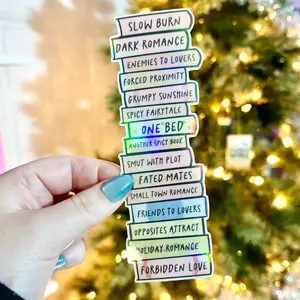 Cute Tropes Bookstack Laminated Bookmark - Perfect for Book Lovers accessories