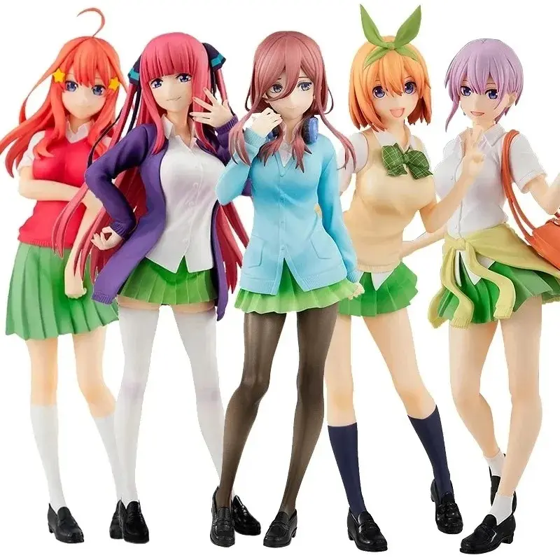 Anime The Quintessential Quintuplets Figure School Uniform Pleated Skirt Standing Nakano Miku Model Static Action Toys 18cm