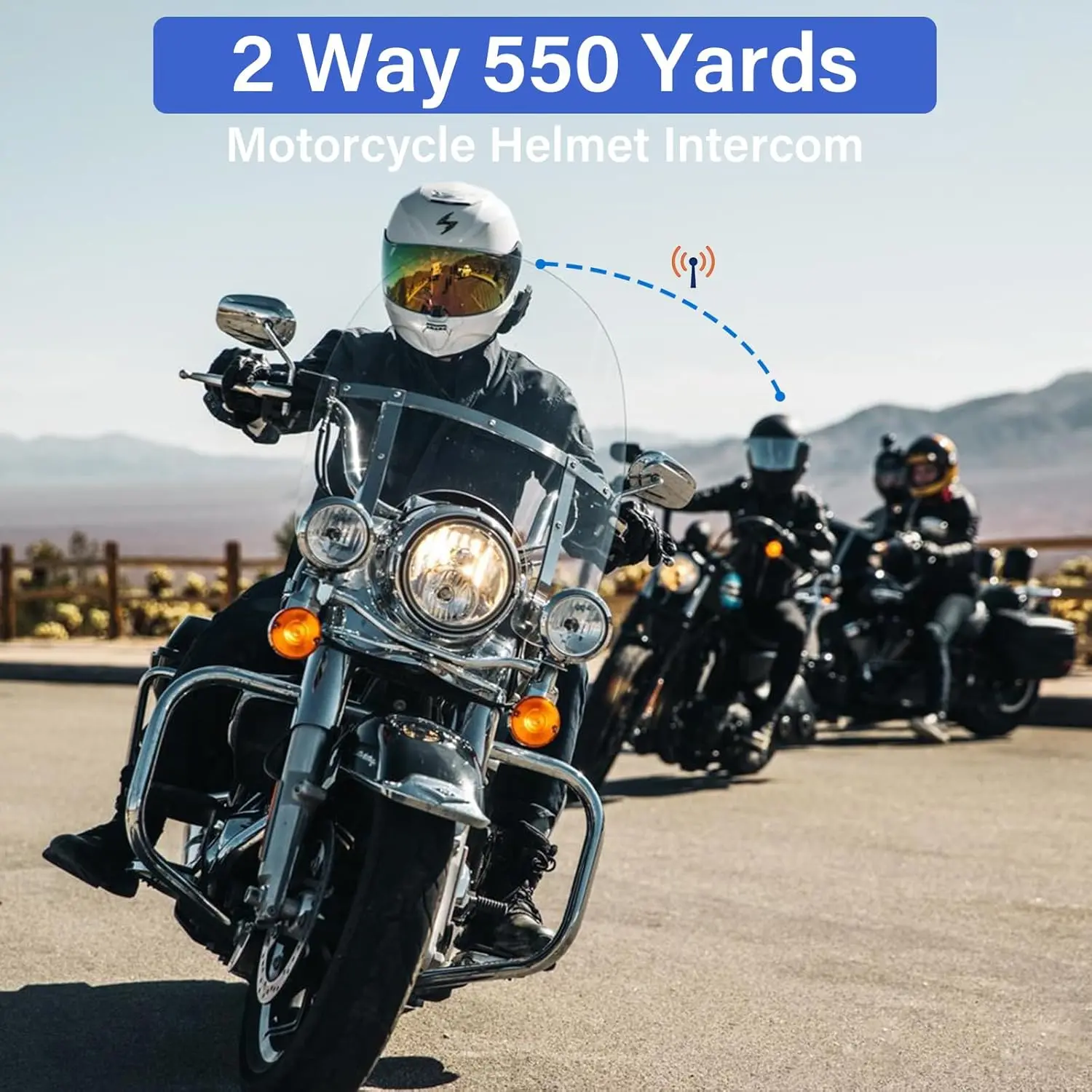 Motorcycle Helmet Bluetooth Headset 2 Way Intercom 550 Yards,HIFI  Sound,Noise Cancellation,Music Share,1000mAh,Helmet Speakers Headphones  FM,Easy to Connect/Use with Gloves,Waterproof,Voice Assistant - TikTok Shop