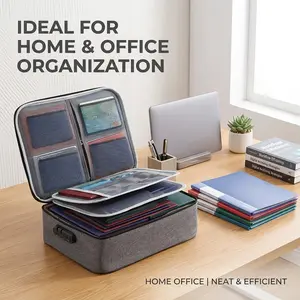 Lockable Document Organizer Bag with Zipper Pouch, Waterproof Multi-Layer Compact Storage Bag for Cash, Passport & Certificates, Portable Travel Holder for Home & Office Use, Compact Storage Bags
