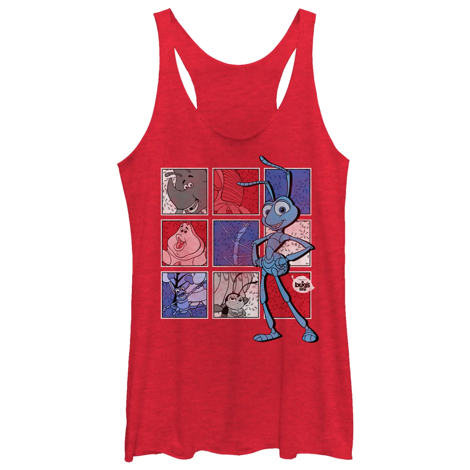 Women's A Bug's Life Character Graphic Racerback Tank Top - Sleeveless, Casual, Fashionable, Fit Womenswear Top