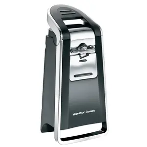 Smooth Touch Automatic Electric Can Opener, automatic can opener easily opens pop-top and regular cans, lids can be reused to store food