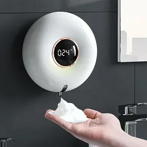 Rechargeable Automatic Foam Soap Dispenser, Foaming Soap Dispenser, Touchless Soap Dispenser, Smart Soap Dispenser, Wall Mounted Automatic Soap Dispenser with LED Temperature Display, Bathroom Supplies for Kitchen Bathroom