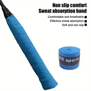 2 Piece Anti-Slip Sweat Absorbent PU Fabric Tennis Racket Grip Tape, Universal Replacement Handle Wrap for Tennis Badminton Fishing Rods