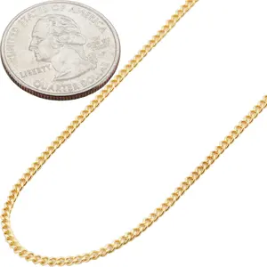 18k Yellow Gold Filled 1.5mm Cuban Link Chain Necklace 16"-24”