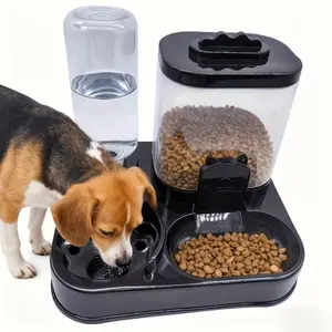 2026 New Cat Dog Water Dispenser with Food Bowl, 0.26-2.64 Gallon Capacity, Battery-Free, Easy Clean, Indoor Outdoor Use, Durable Design