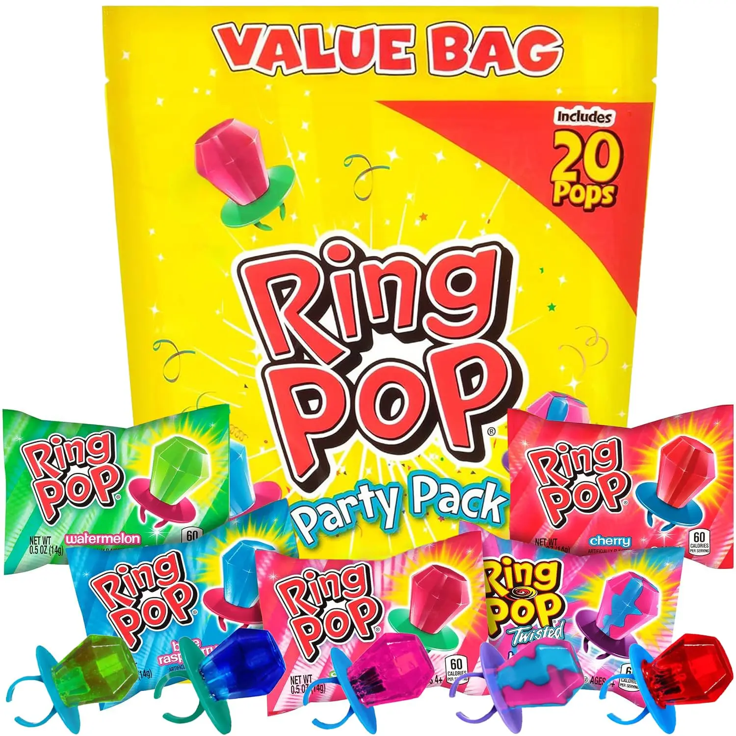 Halloween Bulk Variety Candy - 20 Ct Individually Wrapped Lollipops w/ Assorted Flavors - Fun Candy For Party Favors, Halloween Parties, Trick or Treat Goodie Bags, Bachelorette Parties
