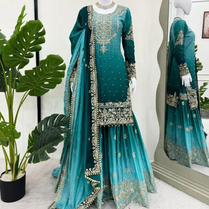 Indian Fancy Dress for Women - Teal Green & Aqua Blue Embroidered Suit with Matching Dupatta Womenswear Floral Long Sleeve Maxi Summer Casual - TikTok Shop Indian Fancy Dress for Women - Teal Green & Aqua Blue Embroidered Suit with Matching Dupatta Womenswear Floral Long Sleeve Maxi Summer Casual - TikTok Shop