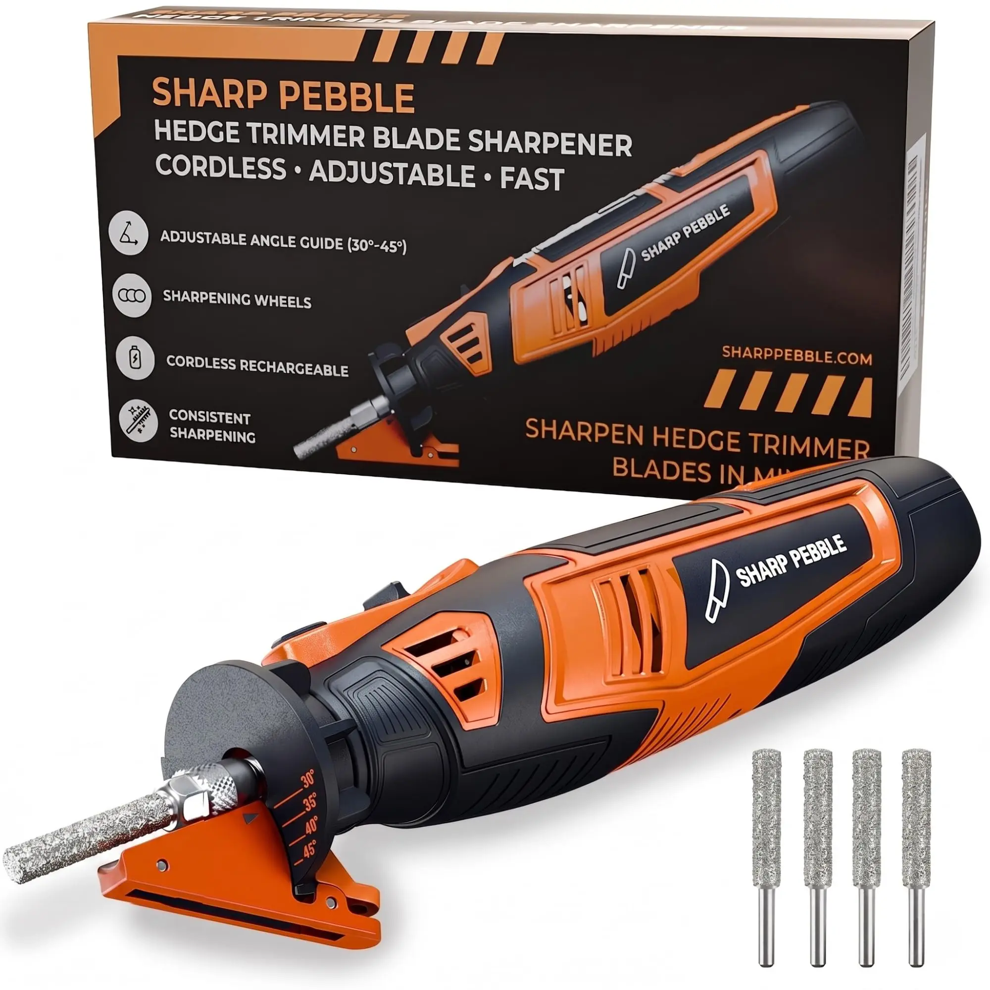 Sharp Pebble Cordless Hedge Trimmer Sharpener Kit – Blade Sharpening Tool