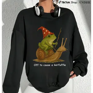 Frog Wizard Kerfuffle Meme Sweatshirt – Whimsical 100% Long Sleeve Fun