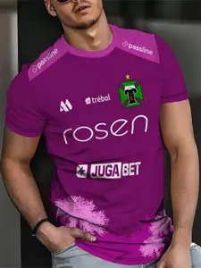 Men's 3D Digital Print Short Sleeve T-Shirt, Casual Slim-Fit Graphic Top, Breathable Round Neck, Comfortable and Lightweight