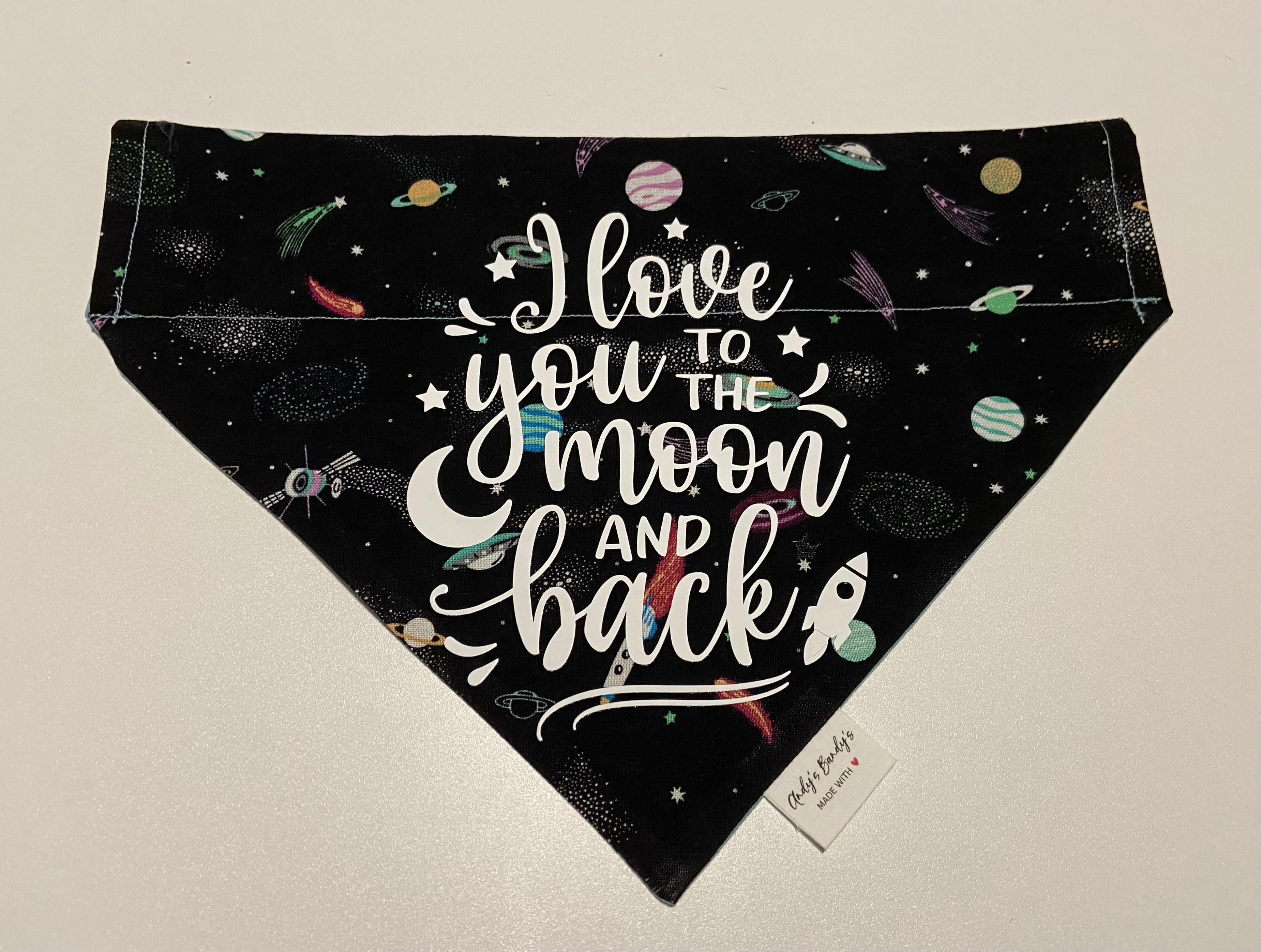 I Love You to the Moon and Back Over the Collar Dog Bandana