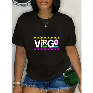 cotton Virgo Zodiac Design 90s Style T-Shirt Fashion printing Tshirt for women