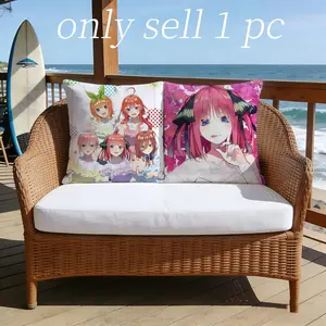 The Q-Quintessential Quintuplets Pillow Case new style printing Pillowcase Anti-dustmite Invisible zipper silky short plush Sofa cushion cover polyester microfiber queen king bed home