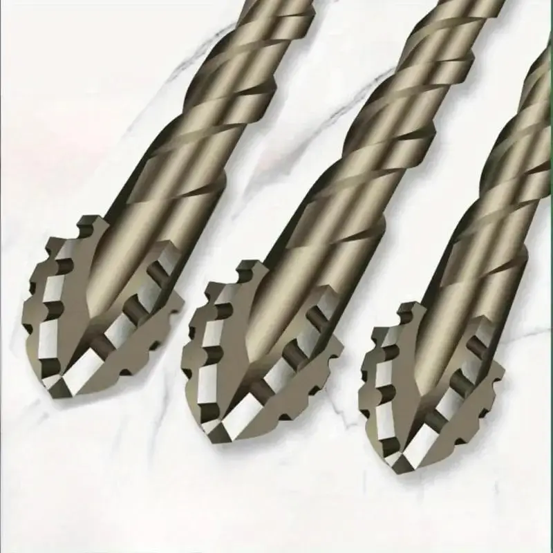 Carbide Tipped Sawtooth Eccentric Drill Bit, Hex Shank Drill Bit, Ceramic Drill Bits for Ceramic Tile, Cast Iron, Glass, Marble, Concrete, Dry Drilling Cutting Tool