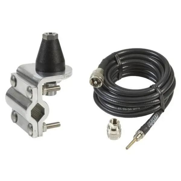 Mirror Mount & 12' Cable Bundle – Heavy Duty Antenna Mount with Dome Stud and Premium Coax Cable