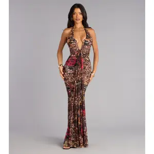 Aubrey Lace Halter Mermaid Formal Dress