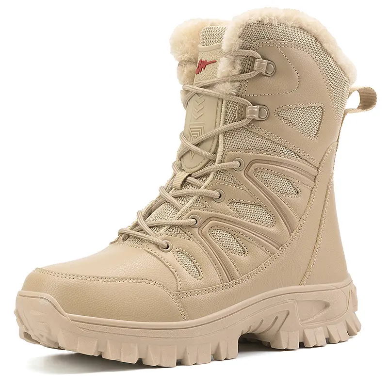 Men's Tactical Military Work Boots Side Zipper Lightweight Outdoor Motorcycle Boots Waterproof Combat Army Shoes for Men