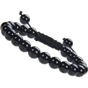 Natural Healing Power Gemstone Crystal Beads Unisex Adjustable Macrame Bracelets