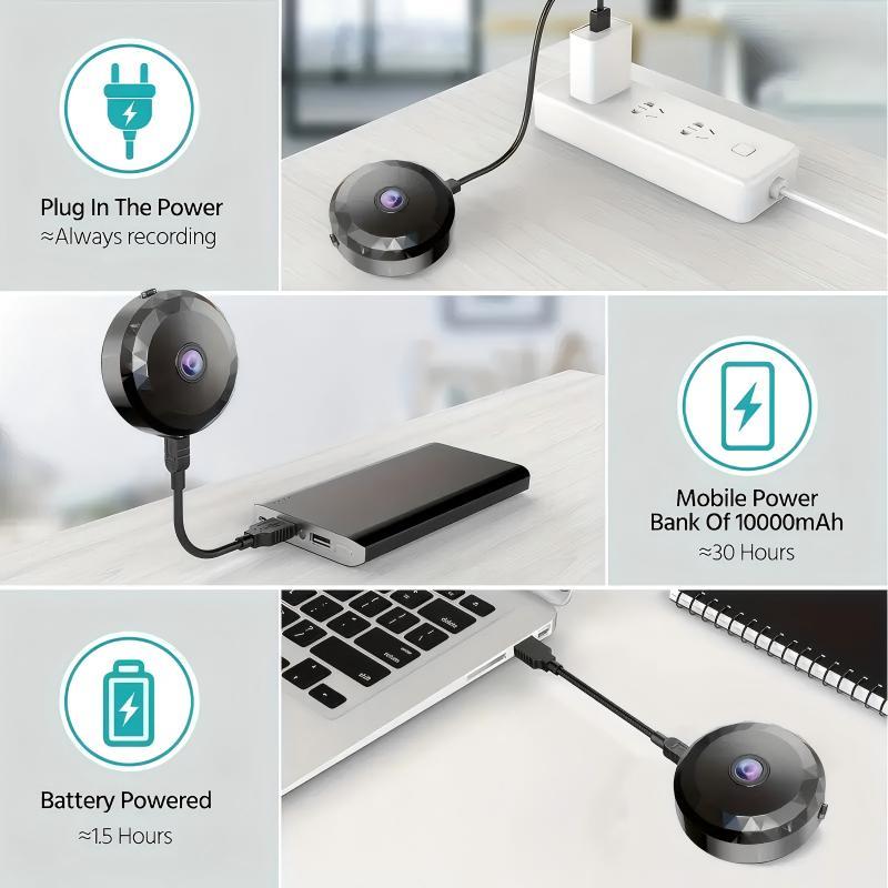 Wireless Mini WiFi Security Camera with Night Vision Function, Motion Detection Function, Rechargeable Battery-Easy Installation and Application Control