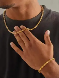 Minimalist Twisted Rope Stainless Steel Necklace for Men and Women, Plain Pattern, Street Style, All Seasons, No Gift Box Included, Minimalist Necklaces, Modern Fashion Accessories