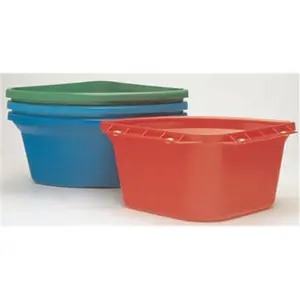 212 MAIN Fortex CF24 Red Poly Corner Feeder - 6-gal Capacity, 23x16x9 in, Front Lip, Aids Feeding, Keeps Feed In